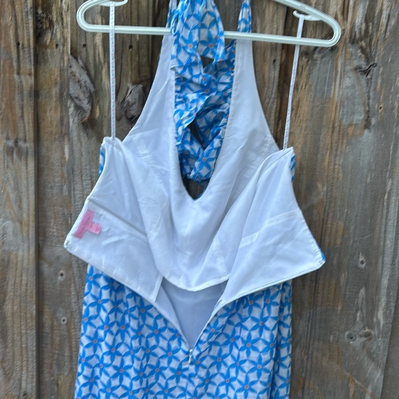 Lilly Pulitzer midi dress/ halter top -sz-12 -Silk - Picture 7 of 15